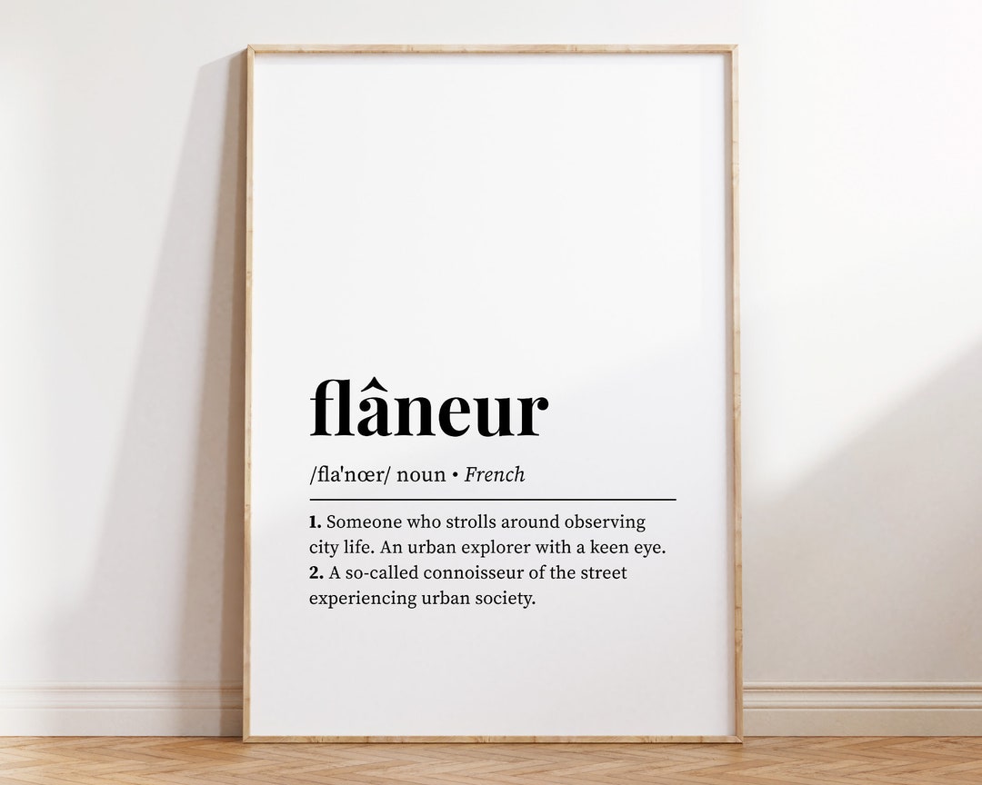 Flaneur Definition Wall Art Printable French Quote Wall Etsy