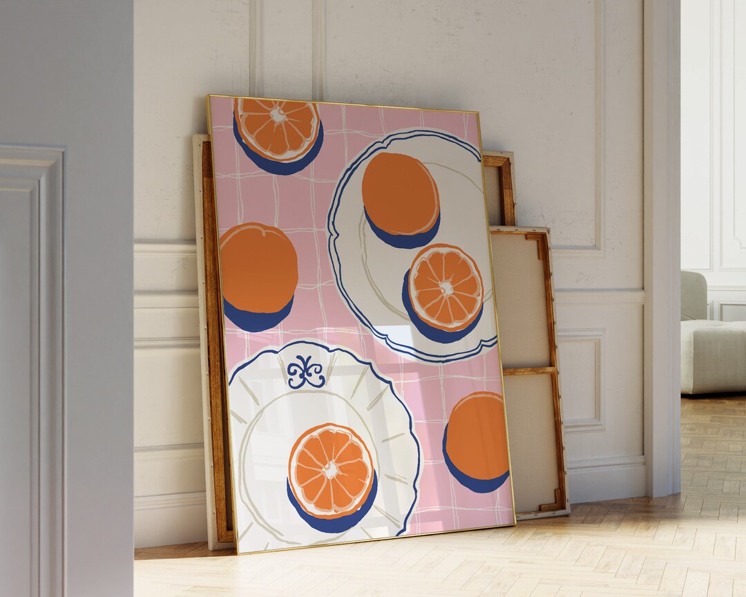 Oranges Wall Art, Printable Mediterranean Print, Spanish Oranges Wall Art, Citrus Fruit Market