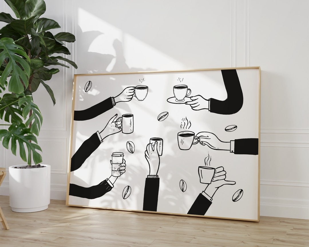 Retro Coffee Wall Art Printable Kitchen Coffee Bar Wall Etsy