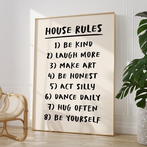 House Rules Wall Art: Inspirational Family Print (Digital Download)