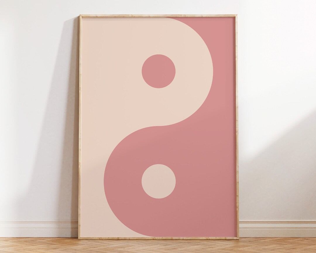Yin Yang Printable Wall Art Pink Yin and Yang Wall Decor - Etsy