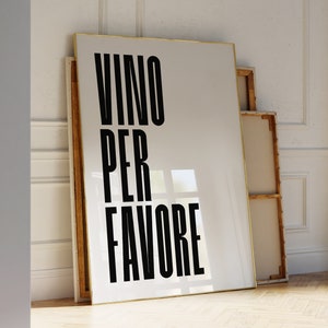 Italienischer Wein Zitat Druck, druckbare Bar Warenkorb Dekor, Weinliebhaber Druck, lustiges Wein Zitat Kunstdruck, Retro italienisches Essen Poster