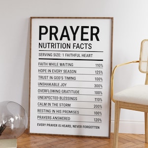 Prayer Nutrition Facts Christian Art Print (Digital Download)