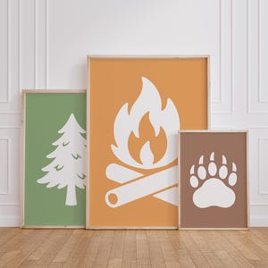 Camping Nursery Wall Art, Printable Adventure Theme Nursery Print, Set of 3 Prints, Boys Room Wall Decor, Outdoors Wall Art