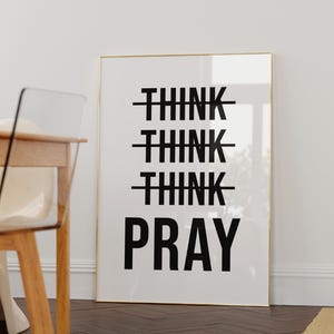 Modern Christian Wall Art, Printable Christian Pray Quote Print, Prayer Room Wall Art, Trendy Christian Aesthetic Wall Decor