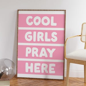 Pink Christian Girls Room Wall Art, Printable Soft Pink Nursery Wall Decor, Christian Inspirational Quote Print, Cute Bible Verse Print