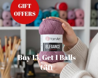 YarnArt Elegance Cotton Metallic Yarn | Glittery Crochet Knitting Thread