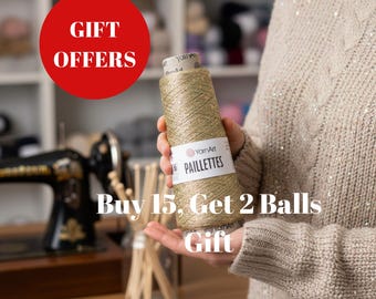 YarnArt pailletten paillettengaren | Glanzende glitterdraad