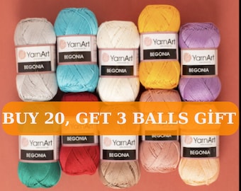 Yarnart Begonia Mercerized Cotton Yarn, Fingering Weight