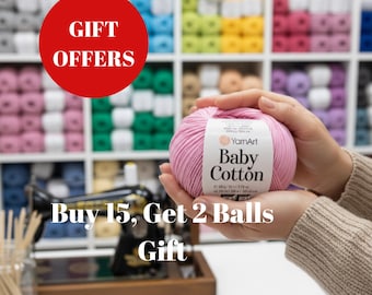 YarnArt Baby Cotton Yarn | Hypoallergenic, Soft Cotton Acrylic Blend