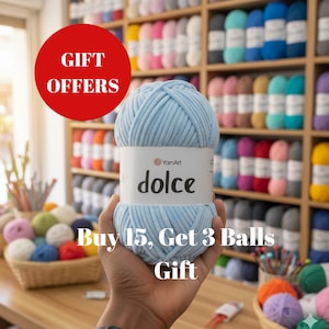 YarnArt 100 g Dolce Chenille Ullgarn Stickning Virkning Amigurumi fluffig sammetslen 64 Färger