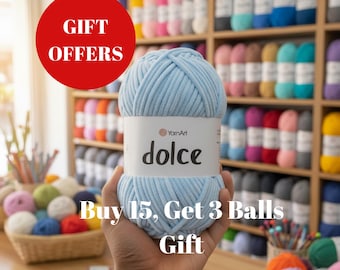 YarnArt Dolce Plush Yarn: Velvet Chenille for Baby Blankets