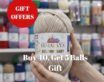 Himalaya Dolphin Baby Velvet Yarn: Super Bulky Chenille, Amigurumi Crochet