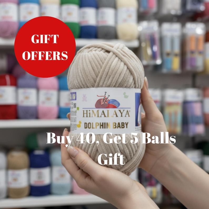 Himalaya Dolphin Baby Velvet Yarn: Super Bulky Chenille, Amigurumi Crochet image 1