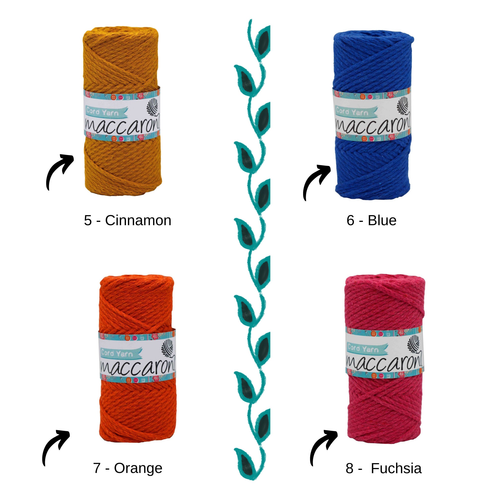 3 Mm Cotton Cord Yarn Maccaroni Yarn 3mm Braided Cotton Etsy