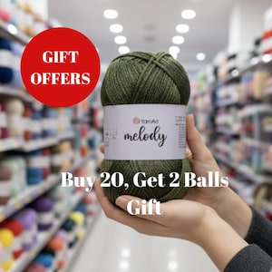 YarnArt Melody Sparkle Yarn: Wool Acrylic Blend