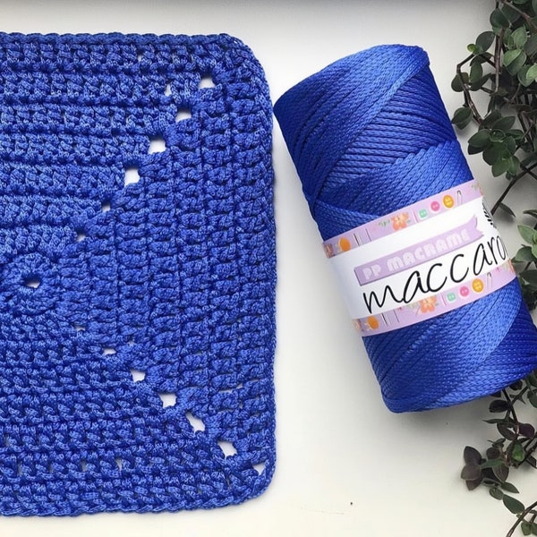 Fil de macramé polyester Maccaroni | fil de sac en polyester, 2 mm - 200 gr - 230 mt ( 754 ft ) | sac au crochet | sac à tricoter |
