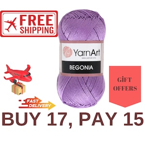 Yarnart Begonia New Color Yarn |  Bikini Yarn | Doll Yarn | Soft Yarn Fingering | Beach Yarn | 100% Mercerized | Amigurumi Yarn | Yarn Art