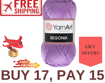 Yarnart Begonia Yarn: 100% Mercerized Cotton, Sport Weight