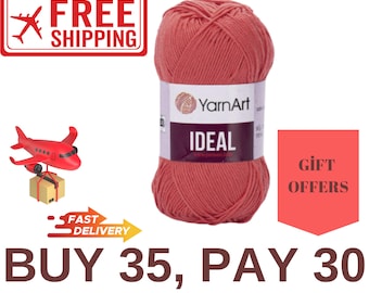 IDÉAL YARNART | Fils à crocheter | 50 gr, 1,76 oz, 170 mt, 186 verges, 100 % fil de coton | Fil à tricoter | Fils pour bébé | Fil Amigurumi