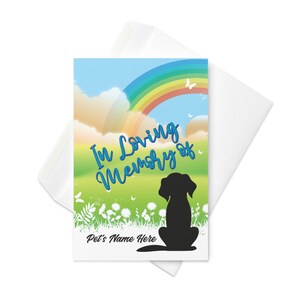 Regenbogen Brücke Karte - In liebevoller Erinnerung, Beileid Geschenk für den Verlust des Haustieres - Regenbogen Brücke Geschichte auf der Rückseite der Karte - kostenloser Versand!