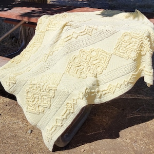 Handmade Crochet 1970 Vintage Afghan