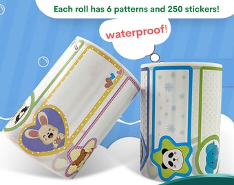 Waterproof Handwriting Stickers: Kids Lunch Box Labels