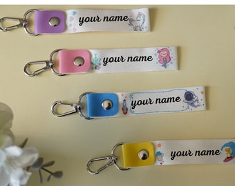 3pcs Kids Name Tag Keychain: Personalized Backpack Label