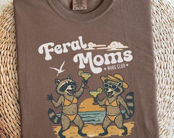 Feral Moms Raccoon Margarita Club Shirt: "girls just wanna have margs", Comfort Colors Tee for a Winter Girls Trip Christmas Tropics