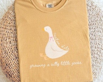 PERSONALISIERBARE Baby Ankündigung 2025, Dumme Gans Schwangerschaft Shirt, Schwangerschaftansage an Ehemann, erste Zeit Mutter Geschenk, Erwartete Mutter
