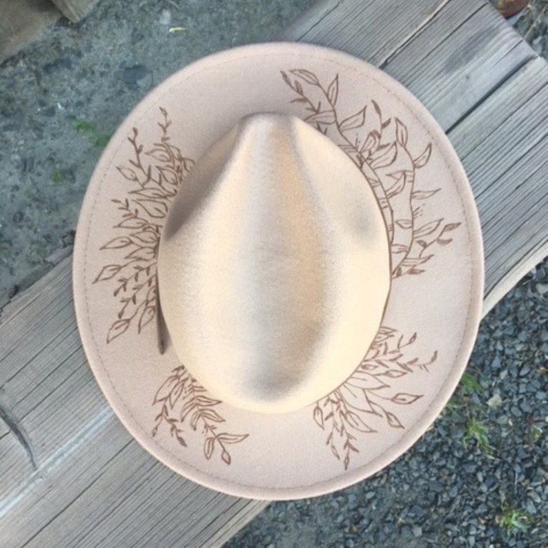 Hand Burnt Rancher Hat, Rodeo Mom Hat, 4-H Mom Hat, Texas Hat, Wide Brim Fedora, Fedoras for Women, Custom Cowgirl Hat, Bride Cowgirl Hat 