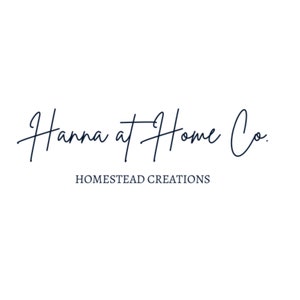 May include: A logo for a business called "Hanna at Home Co." with the tagline "Homestead Creations" underneath.