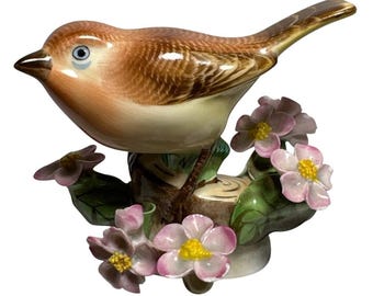 食器 HERENDHVNGARY HANDPAINTED Herend Hungary Handpainted Porcelain Bird Figurine Pink Flowers