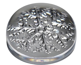 Avon Snowflake Dome Paperweight 24% Lead Crystal Vintage 80's Made in France