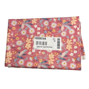 Tessuto di cotone 42&quot; Tessuto floreale rosa corallo Editions Inc 1 iarda Margherita Giallo Blu Primavera