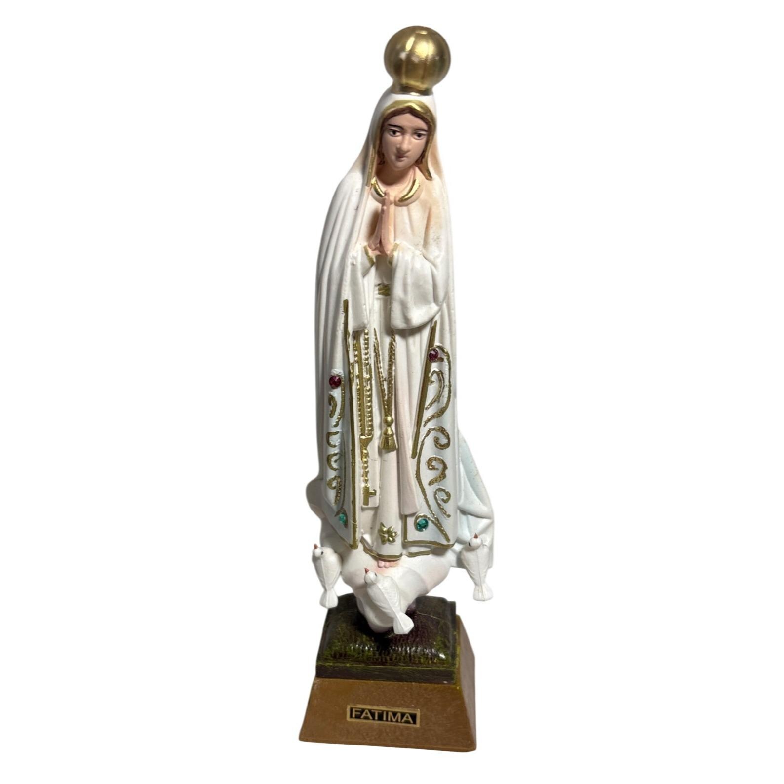 Jesus Christ Statue Notre-Dame De Fatima En Résine - Hauteur 20,3 Cm - Peinte à La Main - Décoration D'autel Ou D'intérieur Jesus Christ Statue Notre-Dame De Fatima En Résine - Hauteur 20,3 Cm - Peinte à La Main - Décoration D'autel Ou D'intérieur