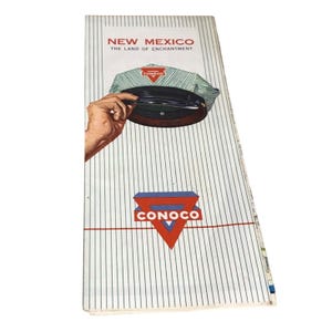 Carte routière de Conoco, Santa Fe et environs, Nouveau-Mexique, 1962