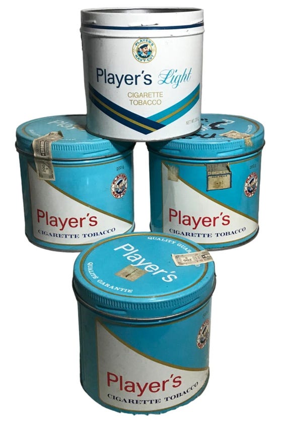 Players & Players Light Tobacco Tin Canister Collectible Set of 4 Vintage  Cigarette