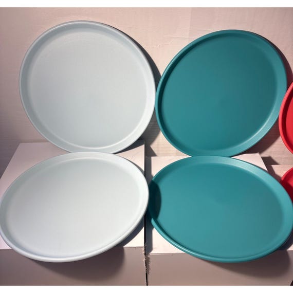 Ikea Melamin Teller In Rot Türkis & Weiß 8 