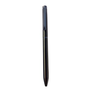May include: A stylish, dark grey pen with a metallic finish. The pen has a clip with a small, stylized "S" logo. The design is minimalist and modern, with a pointed tip.