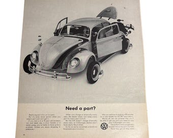 フォルクスワーゲン バス (VW)』ビンテージ 広告 60年代 フレーム 付