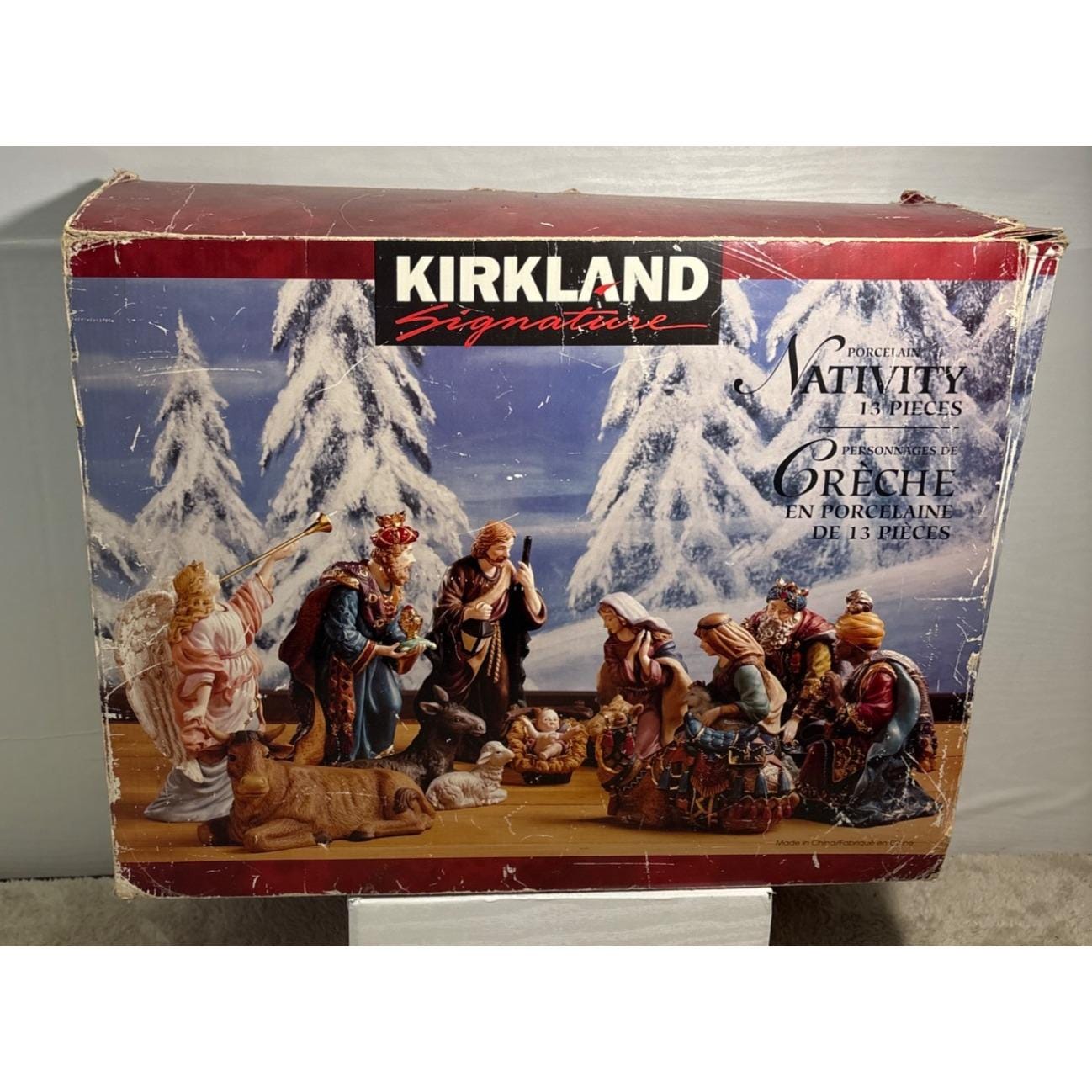 Kirkland Signature Nativity Set Porcelain 13 Pieces Hand Painted