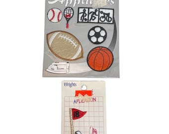 Iron On Sports Patches Set Includes 6 Pieces & Golf Flag 18 Applique By Wrights