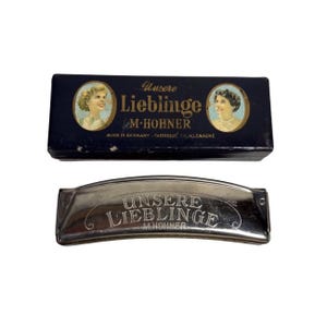 Vintage Munspel Hohner Unsere Lieblinge Original Tyskland kromatisk modell