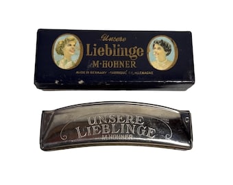Vintage M. Hohner Unsere Lieblinge Harmonica Original Germany Chromatic Model