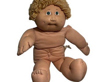 Cabbage Patch Kid Boy Doll Wheat Loop Hair Green Eyes Freckles #2 HM 1984