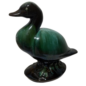 Blue Mountain Pottery Duck Grüne Tropfglasur 7,5 "Hoch Kanada MCM Schön