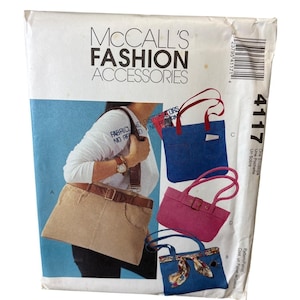 McCalls 4117 Handbag Sewing Pattern For Misses Accessories  4 Bag Styles Uncut