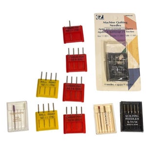 Conjunto de 32 agulhas para quilting e máquina de costura Kenmore e EZ 9/11/14 Standard e Ball Point