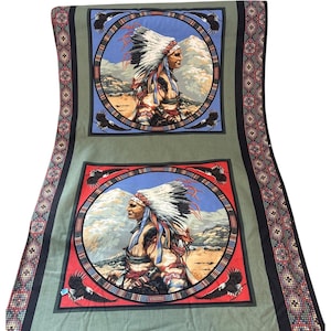 Native Spirit Tygkuddpanel Bomull 102 cm X 43 cm Bald Eagles Mountain Chief
